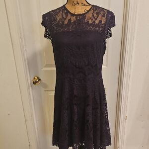 BB Dakota Lace Mini Dress in Dark Purple